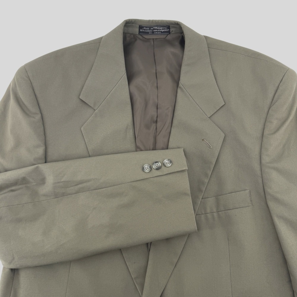 CRICKETEER Mens Blazer‎ Jacket Size 42 LGrey Cotton Polyester Two Button